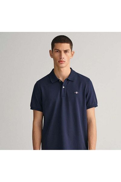 Gant Ανδρικό Navy Blue Regular Fit Logo Polo