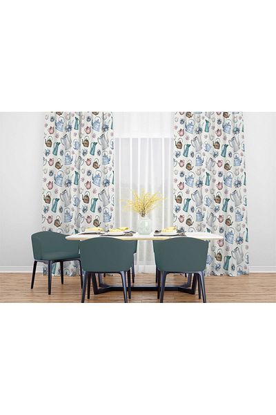 EVSEHOMES DIGITAL PRINT TEA RACK SINGLE WING FON CURTAIN