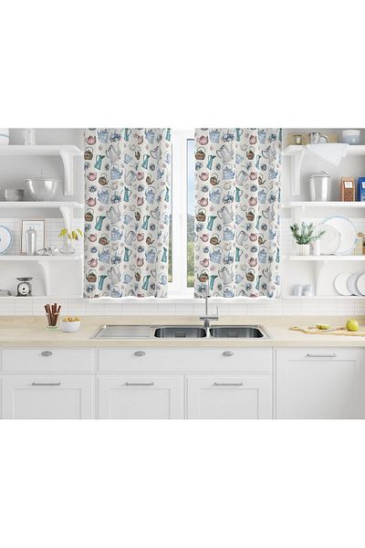 EVSEHOMES DIGITAL PRINT TEA RACK SINGLE WING FON CURTAIN
