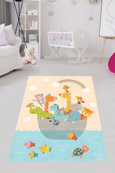 on the clouds Denizdeki Sevimli Hayvanlar Gökkuşağı Yıkanabilir Kaymaz Taban ...