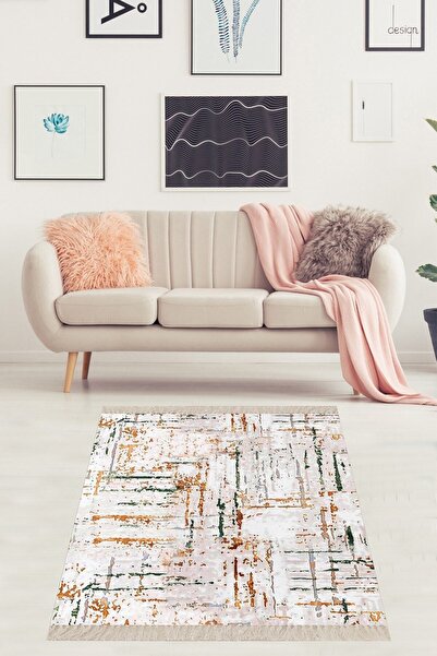 on the clouds Çizgili Renk Geçişli Soft Dijital Baskı Yıkanabilir Kaymaz Taba...