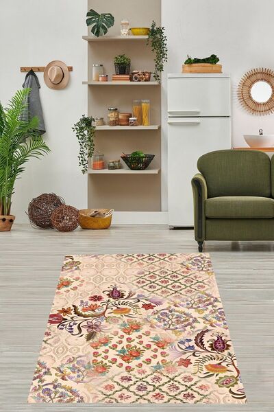 on the clouds Çiçek Desenli Kreatif Modern Dekoratif Yıkanabilir Kaymaz Taban...