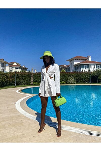 La Sarta Women's White Beverly Front Tied Crop Bolero