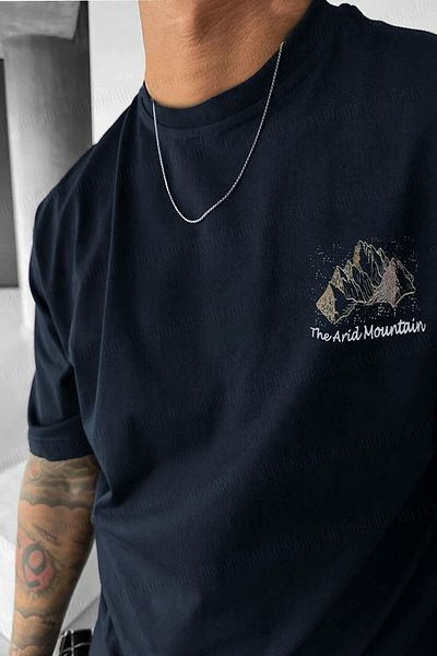 Teenage Millionaire Ανδρικό μπλουζάκι Arid Mountain Oversize Navy Blue Salas