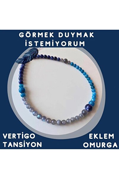 Gizemli Doğaltaş Kolye Vertigo Tansiyon Panik Anksiyete Eklem Omurga Kilo Kontrolü Sosyallik (Apatit