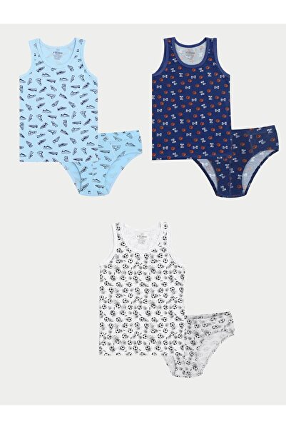 vitmo Βαμβακερό εσώρουχο και παντελόνι για αγόρι - Σετ 3 τεμαχίων σε διάφορα ...