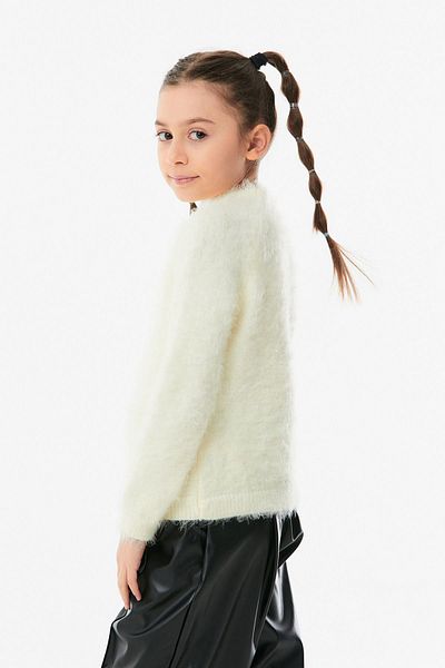 Fulla Moda Bearded Stand Collar Girl's Sweater