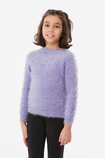 Fulla Moda Bearded Stand Collar Girl's Sweater