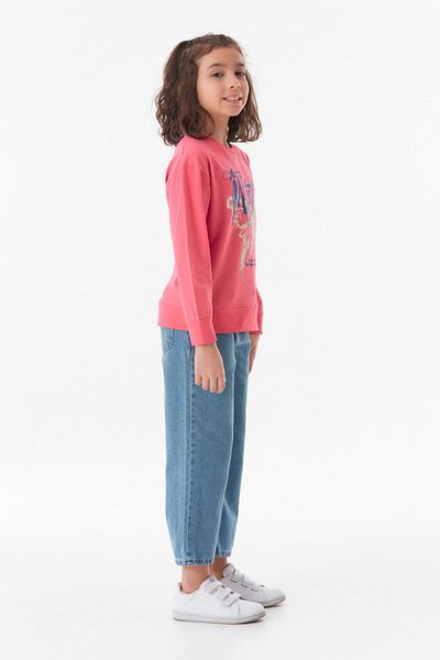 Fulla Moda Κοριτσίστικο κορμάκι με στάμπα Crew Neck