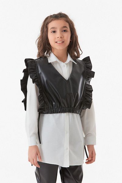 Fulla Moda Leather Side Tie Girl's Set