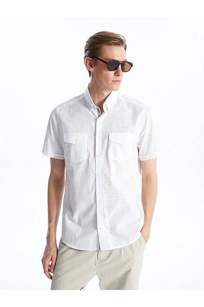 LC Waikiki Slim Fit Short Sleeve Poplin Men's Shirt