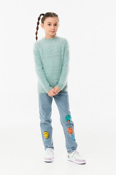 Fulla Moda Bearded Stand Collar Girl's Sweater