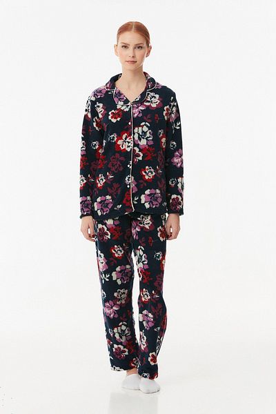 Fulla Moda Floral Printed Buttoned Pajamas Set