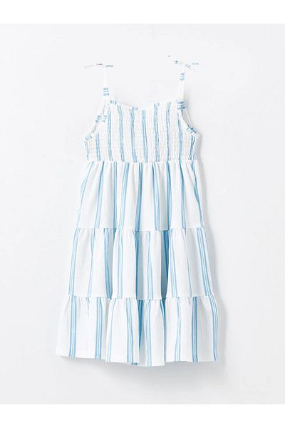 LC Waikiki Striped Square Collar Dress for Girls