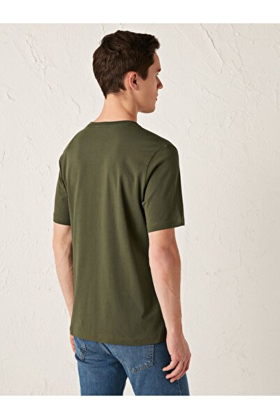 LC Waikiki Men's Khaki T-Shirt Crew Neck Basic Short Sleeve Cotton Basic from Your Fashion Style