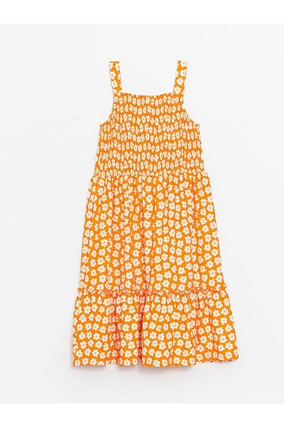LC Waikiki LCW Kids Square Collar Floral Girl's Dress
