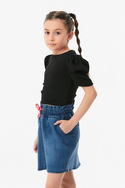 Fulla Moda Girl's Jean Skirt - Elastic Waist