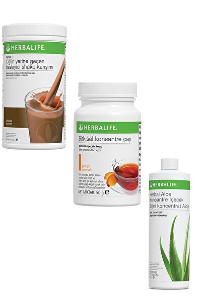 Herbalife Shake 1 Adet Çikolatalı 1 Adet Şeftali Çay 50 gr 1 Adet Ve 1 Adet H...