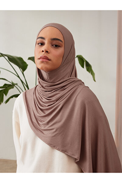 Femple Modest شال جيرسي عملي صغير فاخر |   اللون: رغوة موكا |   مخيط الذقن | ...