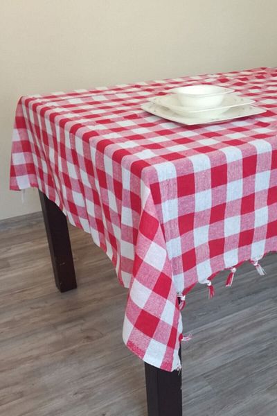 Deniz Marketim Domestic Tablecloth Table Cloth Picnic Cloth 140 X 140 cm Red