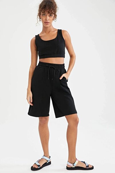 KRAVEN Siyah Oversize Unisex Spor Şort