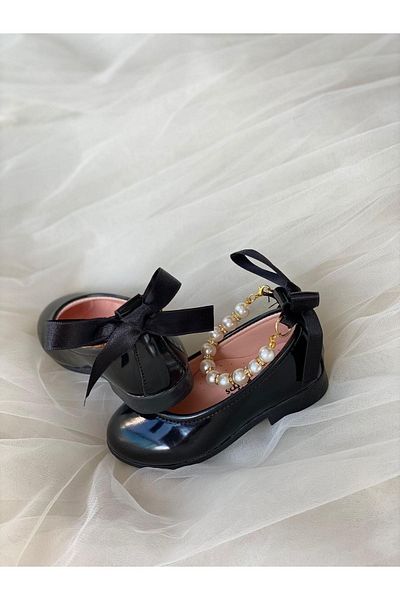STELLA BUTİK Pantofi de balerina cu perle pentru fete