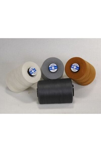 Oltalı Krem-gri-siyah-hardal Sarısı 4 Adet Dikiş Ipliği 5000 Mt.