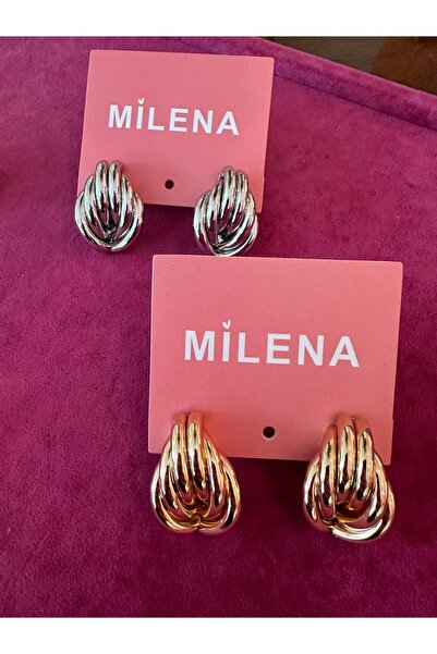 Milena Designer Store ميلينا اسطنبول - أقراط ذهبية حديثة الشكل