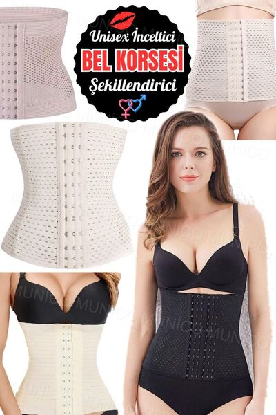 Munico Unisex Yağ Yakmasını Destekleyen Bel Ve Göbek Eritici Korse Kadın Erke...
