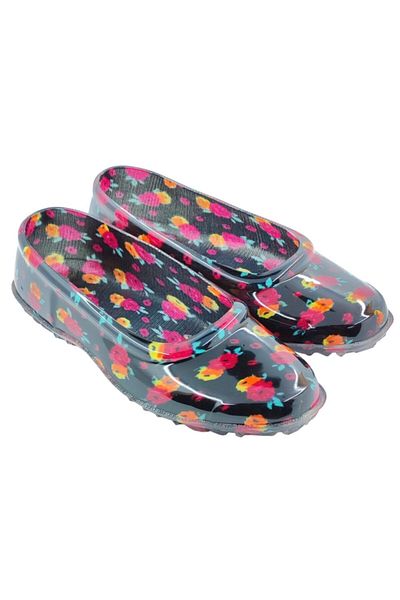 fafatara Pantofi de damă din cauciuc cu flori mixte