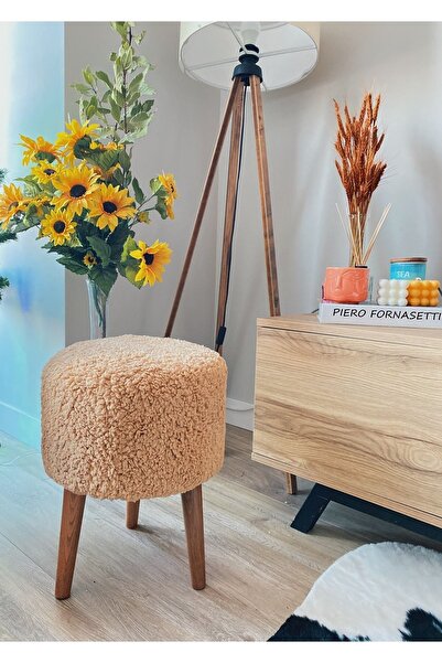 S Home Design Concept Coco Puf, Peluş, Camel