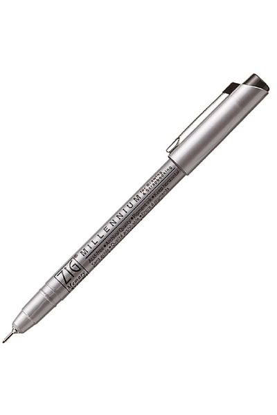 Zig Millennium Black Drawing Pen - 0.45mm, 12 Pieces