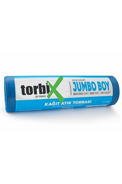 TORBİX Sıfır Atık Çöp Poşeti Kağıt Atık Mavi 80*110 cm 800 gr 10 Rulo