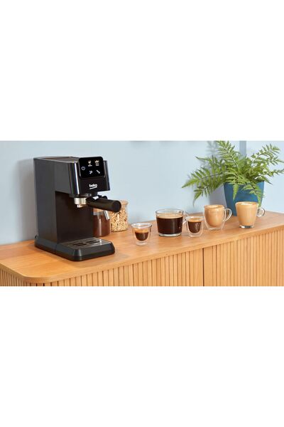Beko Digital ESPRESSO 1628W, 1.1L Tank,  15 BAR, 2 Coffee Outlet, MILK FROTHER, Cup Warmer- CEG5302B