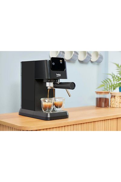 Beko Digital ESPRESSO 1628W, 1.1L Tank,  15 BAR, 2 Coffee Outlet, MILK FROTHER, Cup Warmer- CEG5302B
