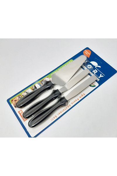 renkli çiçekler Stainless Steel 3-Piece Cake Set Oblique Cake Spatula Set Multi-Purpose Set