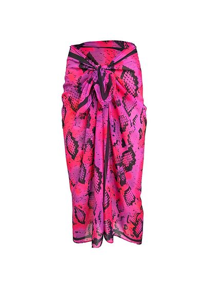 Bolder Emily Pink Snake Silk Chiffon Pareo