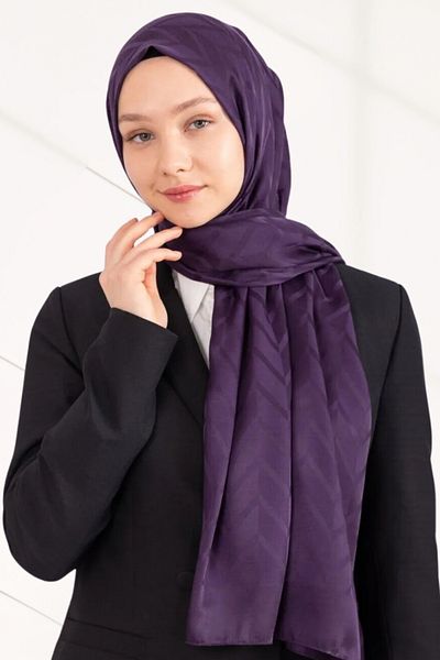 hijabchi Imported Silky Jacquard Zigzag - Plum