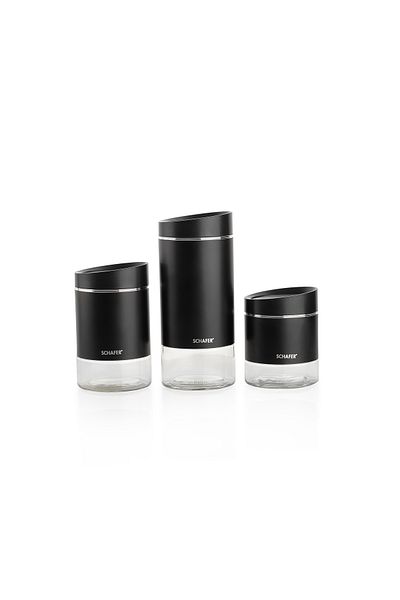 Schafer Silver Touch 3 Size Jar Set-black