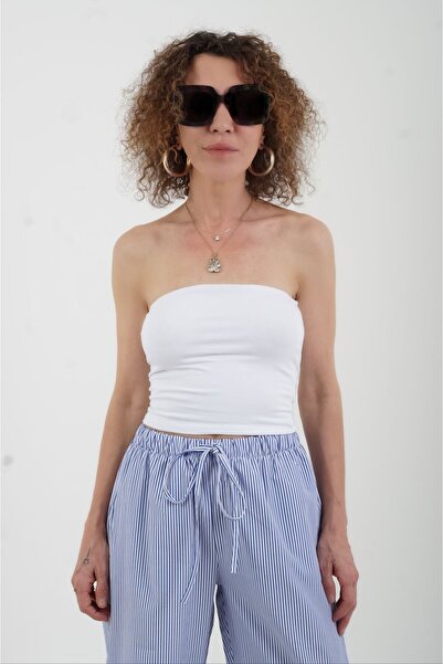 Zelish My Sister Поплінові блакитно-білі смугасті штани