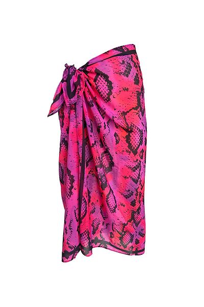 Bolder Emily Pink Snake Silk Chiffon Pareo
