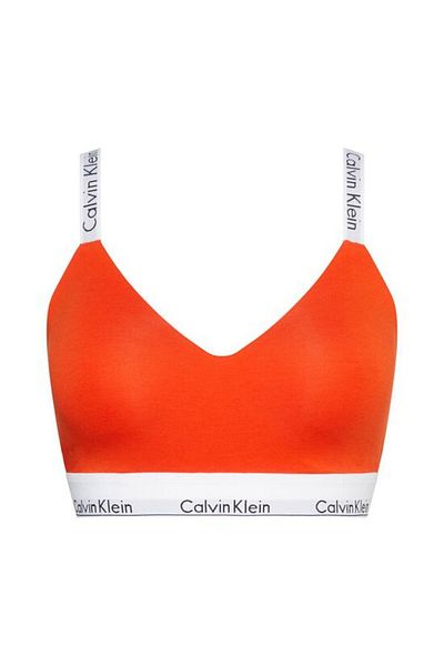 Calvin Klein Women's Brand Logo Strap Sportswear Casual Orange Bustier 000QF7060E-1TD