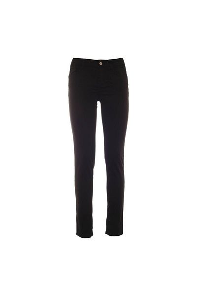 Liu Jo Women's Knitted Fabric Regular Waist Short Leg Straight Model Black Trousers WF3166T3045-22222