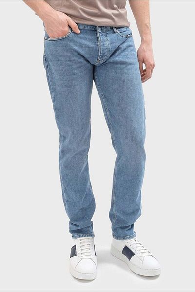 Emporio Armani Men's Tapered Fit Cotton Blue Jeans 3D1J75 1D01Z-0943