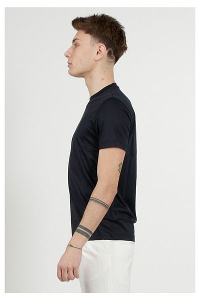 Emporio Armani Tricou pentru bărbați din jerseu de bumbac, albastru bleumarin, cu logo-ul mărcii 8n1te8 1juvz-0920