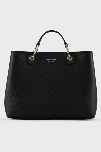 Emporio Armani Kadın Marka Logolu Rahat Siyah-altın Omuz Çantası Y3d165 Yfo5b-85218