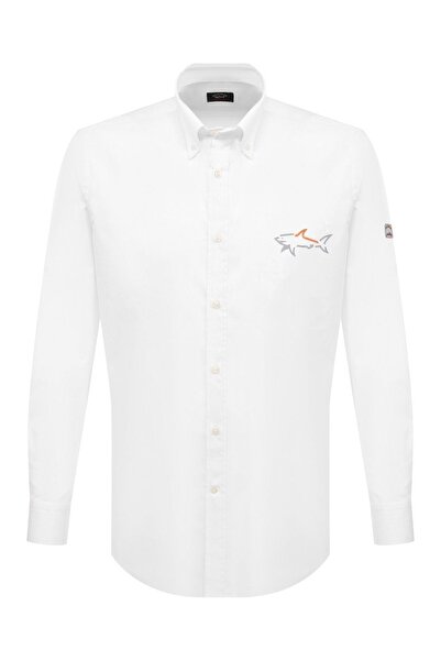 PAUL&SHARK Men's Cotton Long Sleeve Button Closure White Shirt21413464-010
