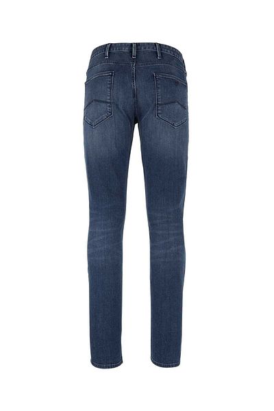 Emporio Armani Blugi albaștri din bumbac cu talie normală pentru bărbați 6z1j06 1d19z-942