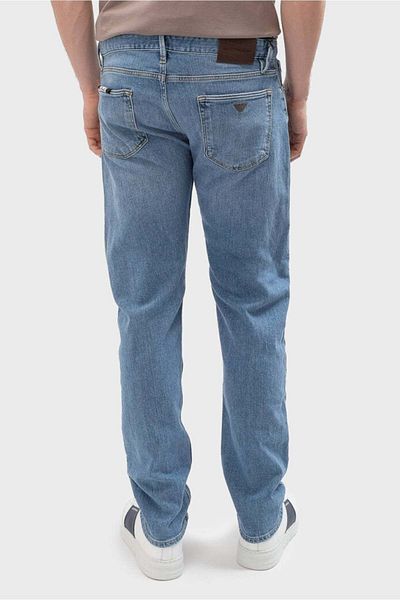 Emporio Armani Men's Tapered Fit Cotton Blue Jeans 3D1J75 1D01Z-0943