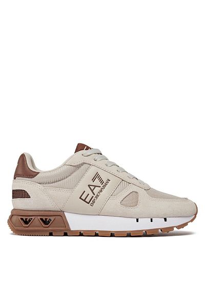 EA7 UNISEX Round Toe Mesh Fabric Logo Brown Sneaker X8X151 XK354-T527